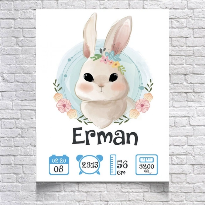 Sevimli Tavşan Temalı Yaş Panosu 2