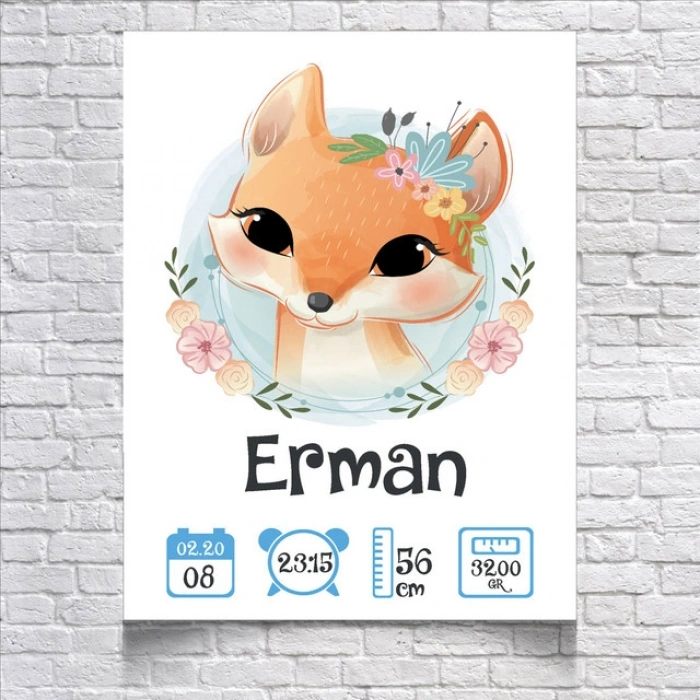 Sevimli Tilki Temalı Yaş Panosu