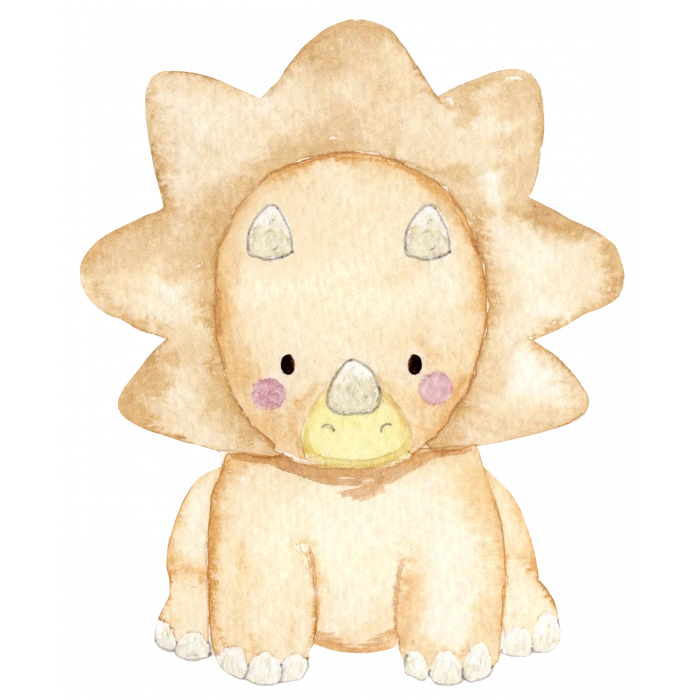 Sevimli Triceratops Duvar Stickerı