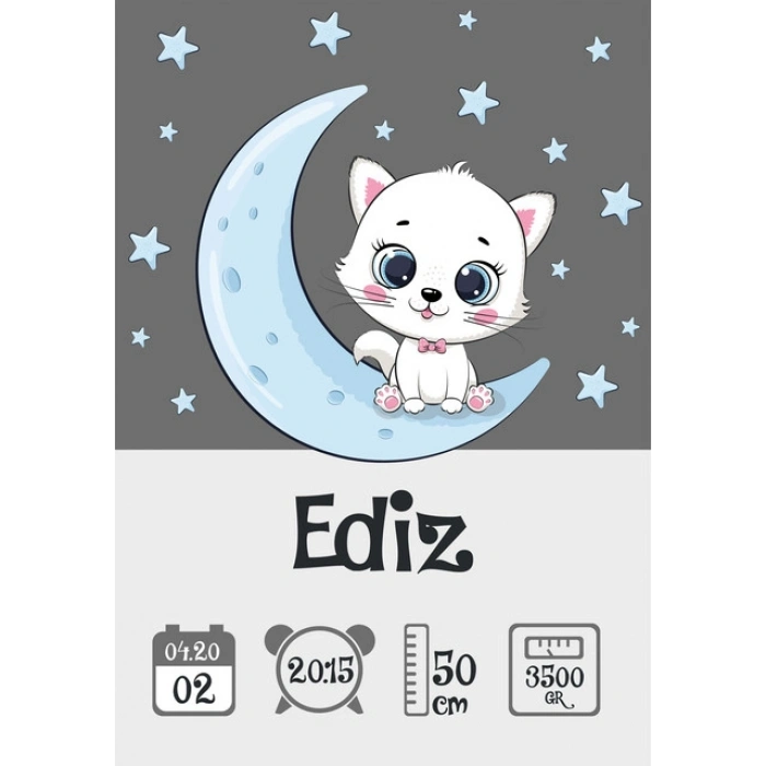 Sevimli Kedi Temalı Yaş Panosu