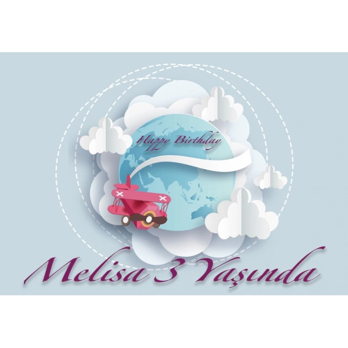 Seyahat ve Dünya Temalı Doğum Günü Afişi 35X50 cm