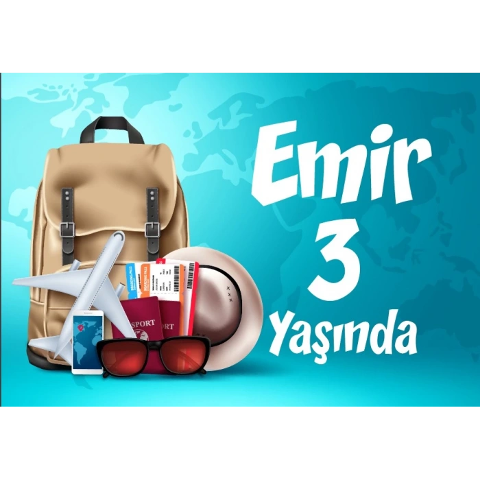 seyehat Temalı Doğum Günü Afişi 50X70 cm