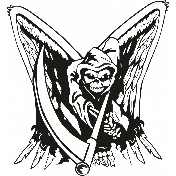 Azrail 2 Kurukafa Sticker 10x10 cmRenkli Sticker