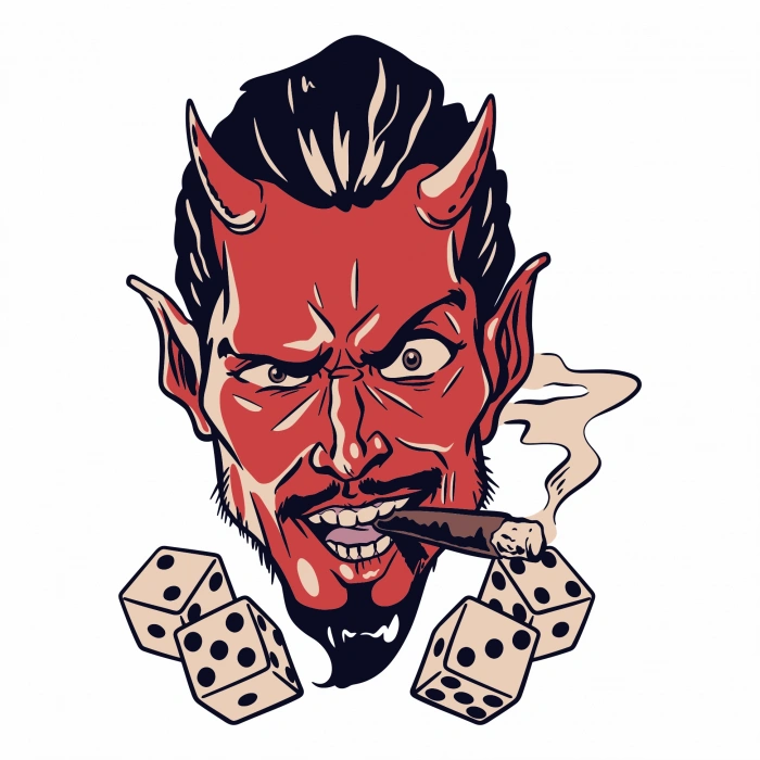 şeytan Sticker 10x10 cmRenkli Sticker