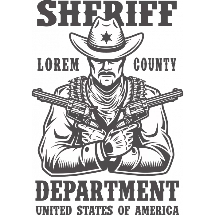 Sherif Department Sticker 10x10 cmRenkli Sticker
