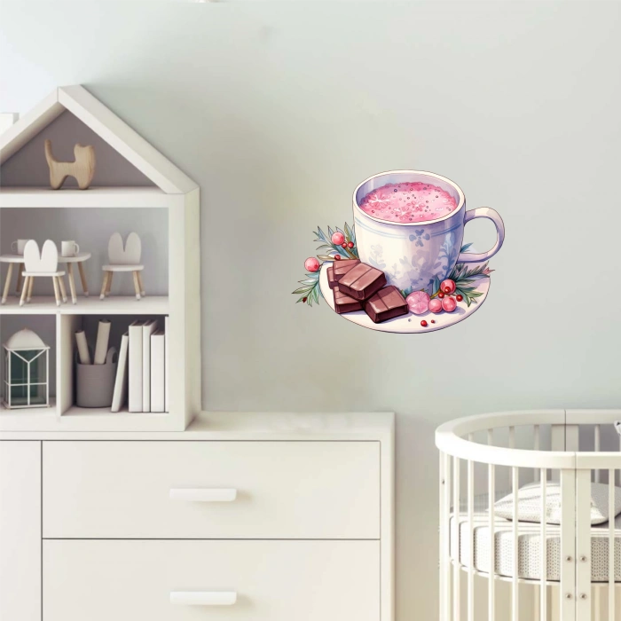 Sıcak Kakao ve Çikolata Duvar Stickerı