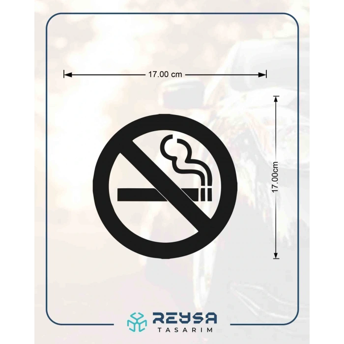 Sigara İçilmez Araba Stickeri 17x17 Cm Siyah