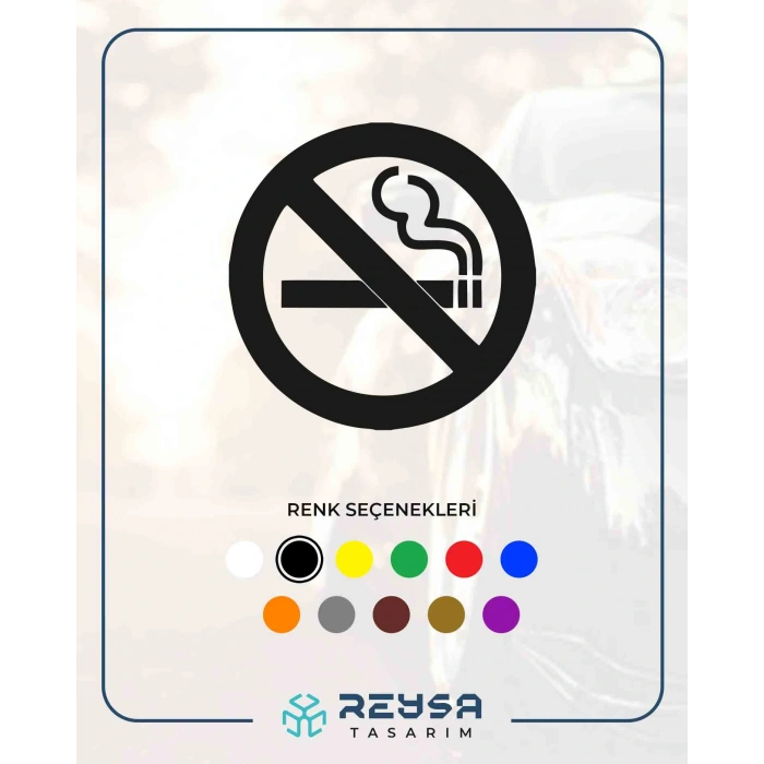 Sigara İçilmez Araba Stickeri 17x17 Cm Siyah