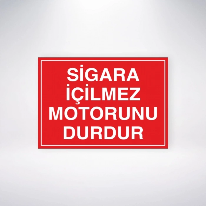 Sigara İçilmez Motorunu Durdur Sticker 20X28 Cm