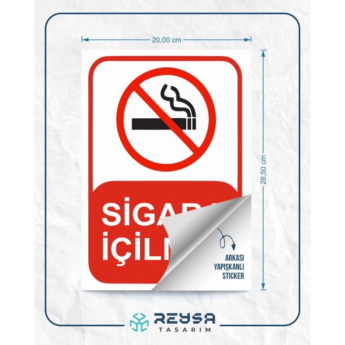 Sigara İçilmez Sticker 20X28 Cm
