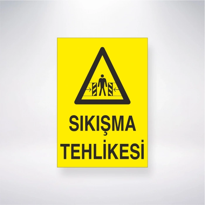 Sıkışma Tehlikesi Sticker 20X28 Cm