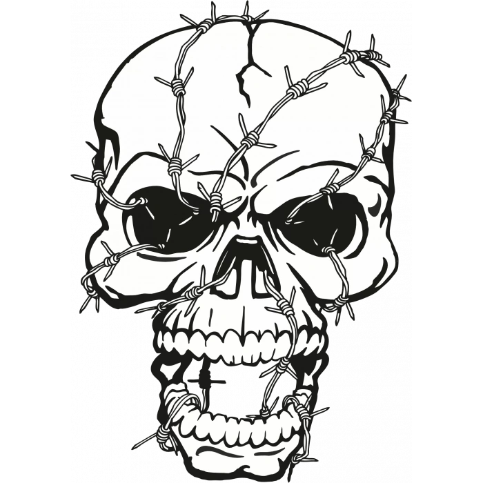 Dikenli Kurukafa Sticker 10x10 cmRenkli Sticker