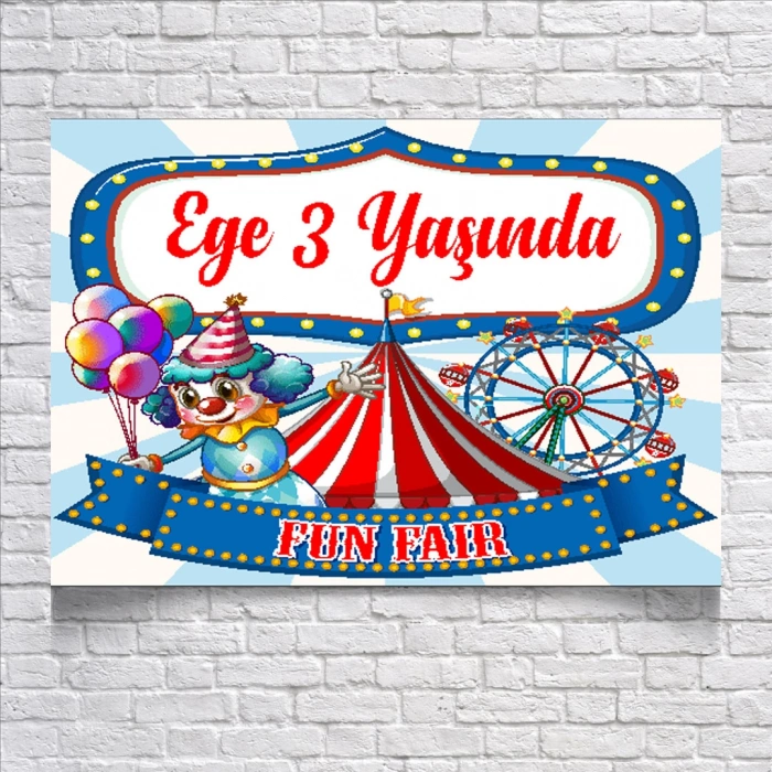 Sirk Temalı Doğum Günü Afişi 35X50 cm