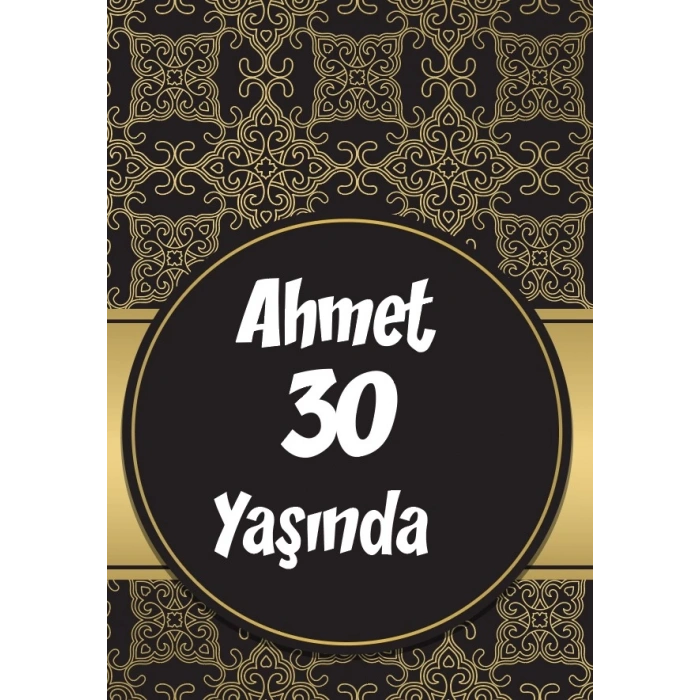 Siyah Gold doğum Günü Afişi 35X50 cm