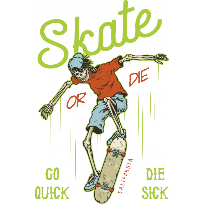 skate sticker 22 10x10 cmRenkli Sticker