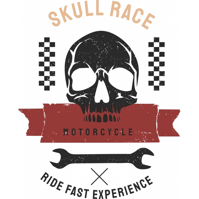 Skull Race Kurukafa Sticker 10x10 cmRenkli Sticker
