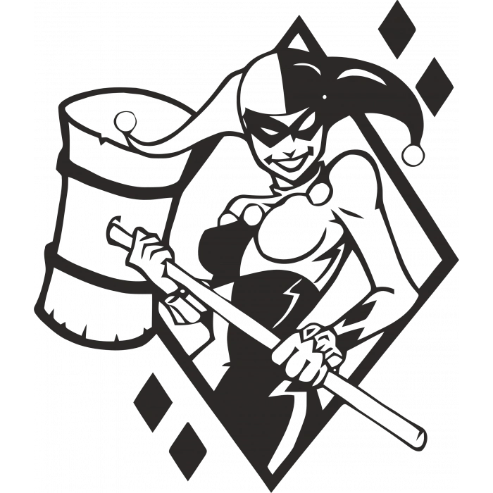 joker kadın sticker 10x10 cmRenkli Sticker