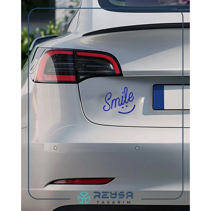 Smile Sticker 17x17 Cm Mavi