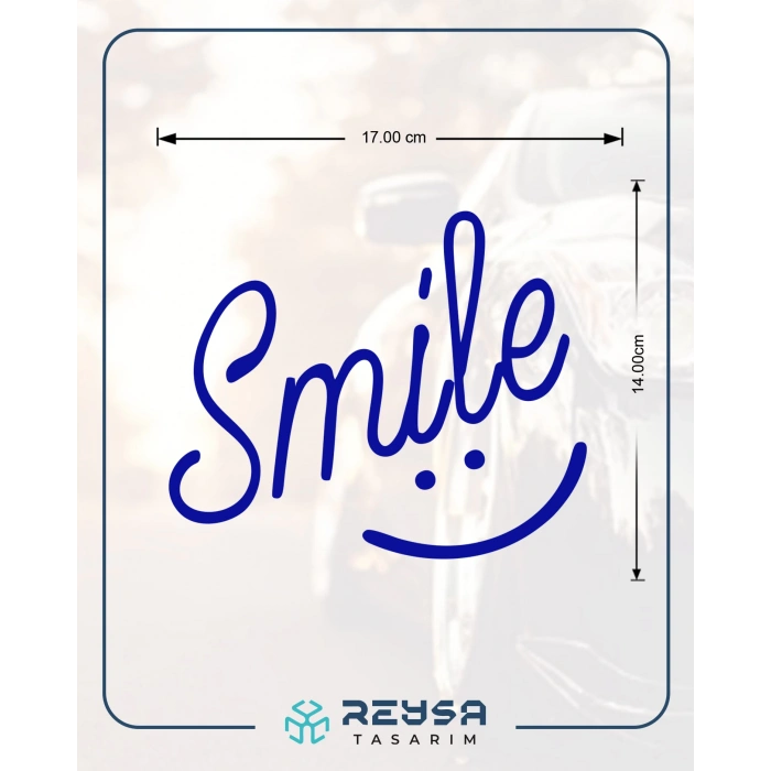 Smile Sticker 17x17 Cm Mavi