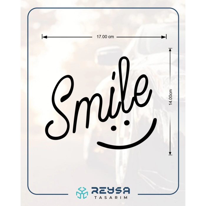 Smile Sticker 17x17 Cm Siyah