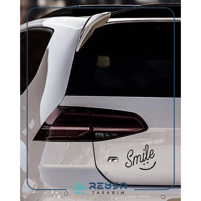 Smile Sticker 17x17 Cm Siyah
