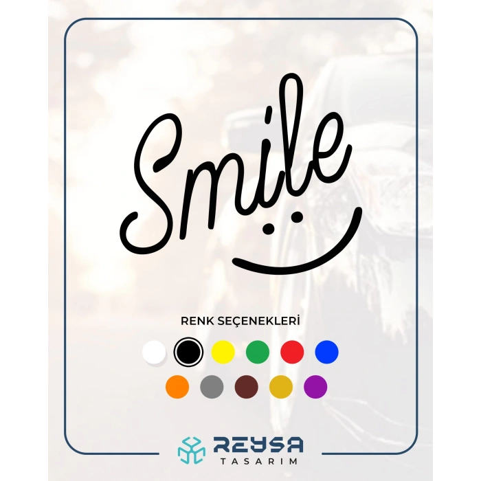 Smile Sticker 17x17 Cm Siyah