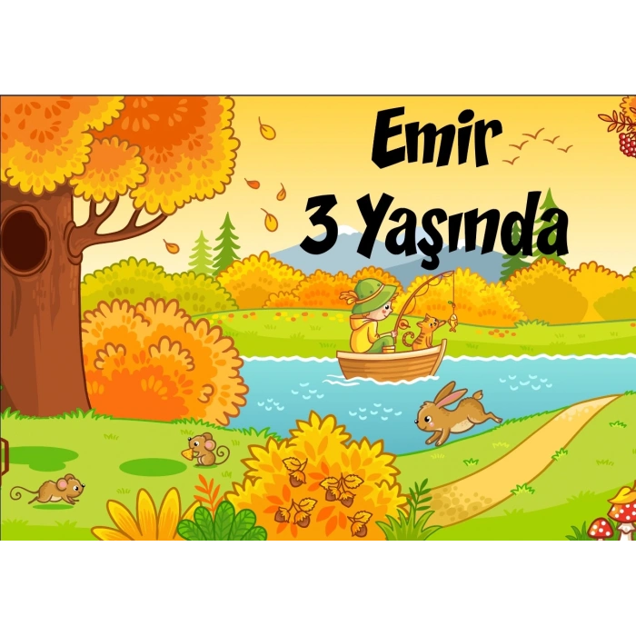 son bahar temalı doğum günü afişi 70X100 cm