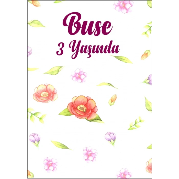 Çiçek Temalı Doğum Günü Afişi 100X150 cm