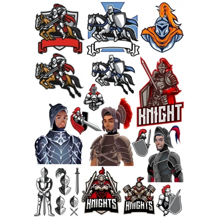 Şövalye Sticker Set 18 Parça Telefon, Tablet, Defter, Laptop Sticker