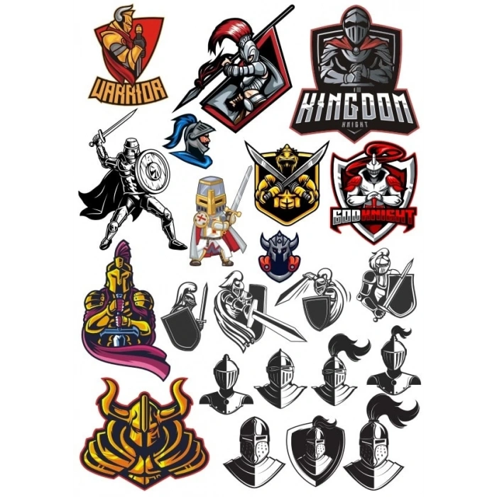 Şövalye Sticker Set 8 18 Parça Telefon, Tablet, Defter, Laptop Sticker