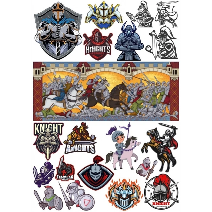 Şövalyeler Sticker Set 6 20 Parça Telefon, Tablet, Defter, Laptop Sticker