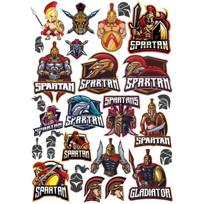 Spartalı Savaşçı Sticker Set 1 20 Parça Telefon, Tablet, Defter, Laptop Sticker