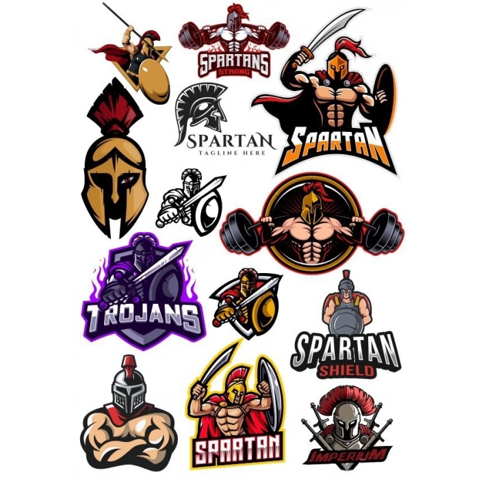 Spartan Savaşçı Sticker Set-1 13 Parça Telefon, Tablet, Defter, Laptop Sticker