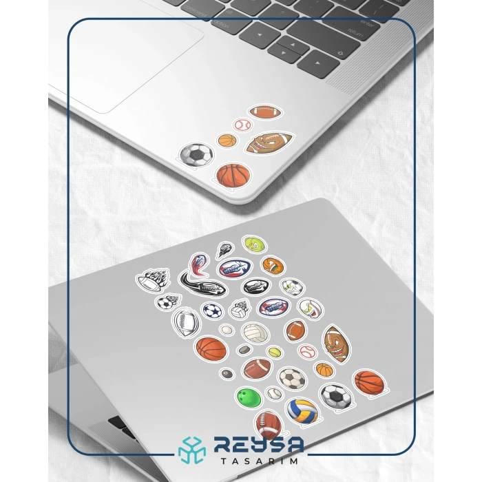 Spor Topları Sticker Set 1 15 Parça Telefon, Tablet, Defter, Laptop Sticker