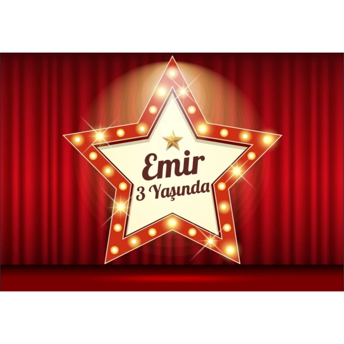 Star Temalı Doğum Günü Afişi 100X150 Cm 100X150 cm