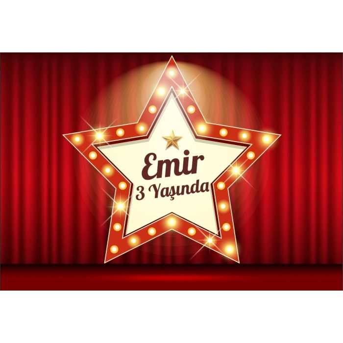 Star Temalı Doğum Günü Afişi 35x50 Cm 35X50 cm