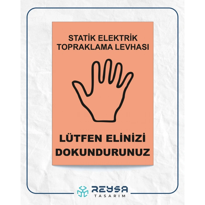 statik elektrik toplaraklama levhası Sticker 20X28 Cm