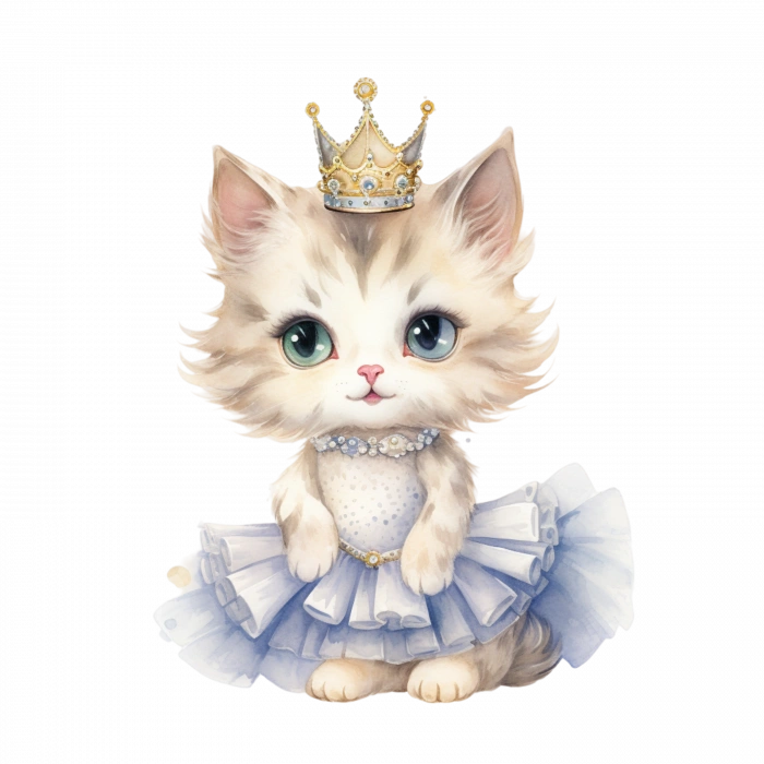 Taçlı Balerin Kedi Duvar Stickerı