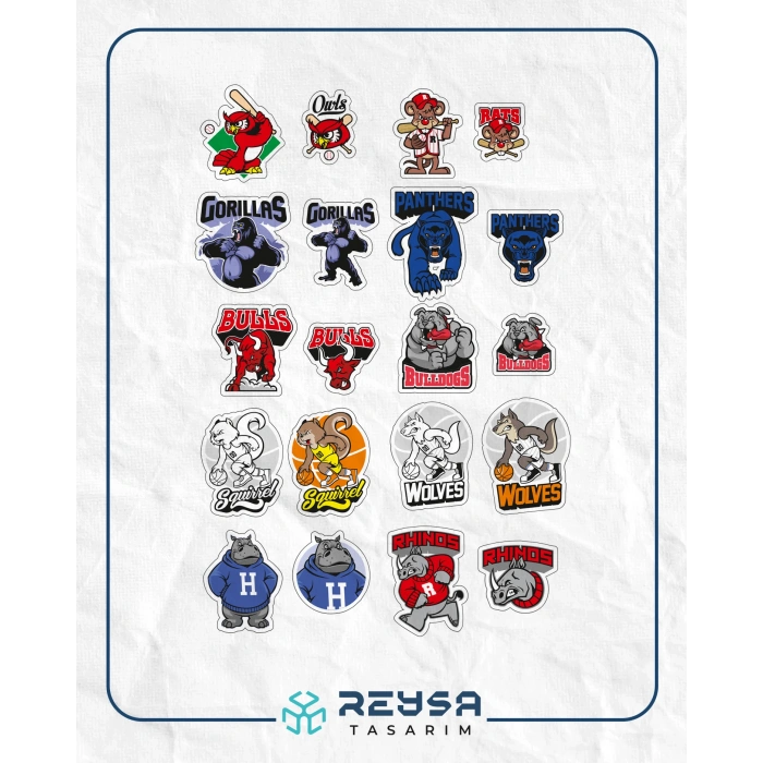Takım Maskotları Sticker Set-1 20 Parça Telefon, Tablet, Defter, Laptop Sticker