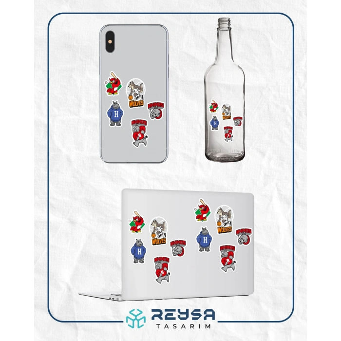 Takım Maskotları Sticker Set-1 20 Parça Telefon, Tablet, Defter, Laptop Sticker