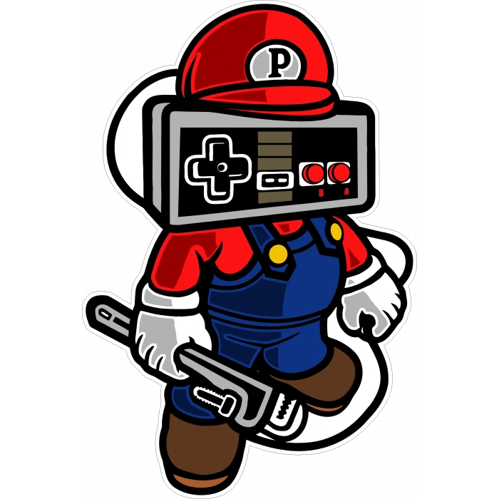 Tamirci Konsol Sticker 10x10 cmRenkli Sticker