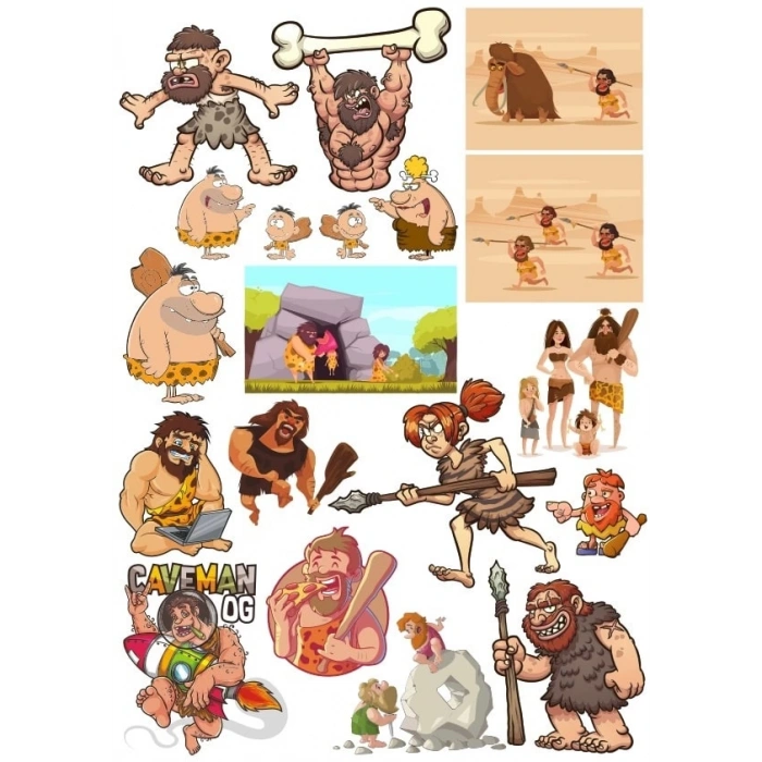 Taş Devri Sticker Set 20 Parça Telefon, Tablet, Defter, Laptop Sticker