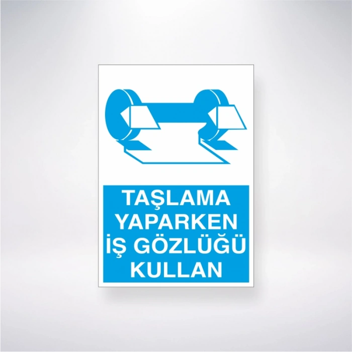 Taşlama Yaparken İş Gözlüğü Kullan Sticker 20X28 Cm