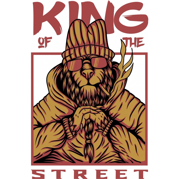 King Of The Street Sticker 10x10 cmRenkli Sticker