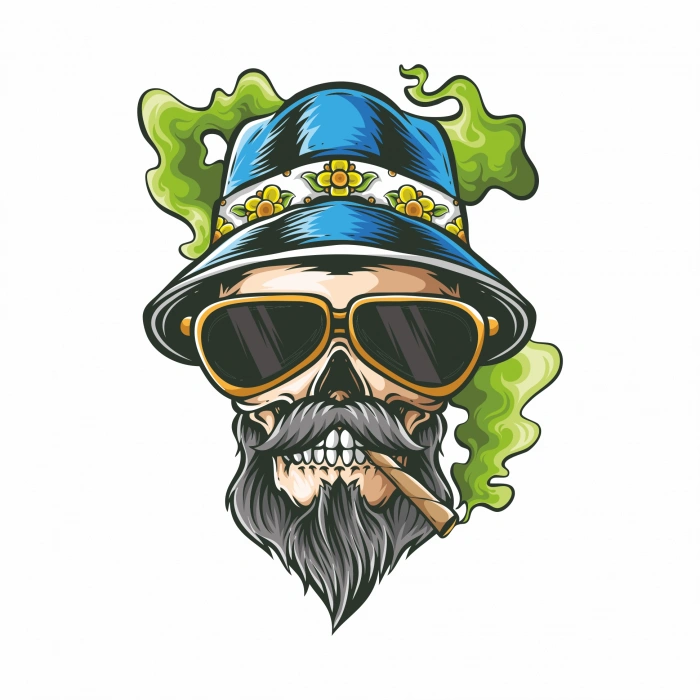 Tatilci Kurukafa Sticker 10x10 cmRenkli Sticker