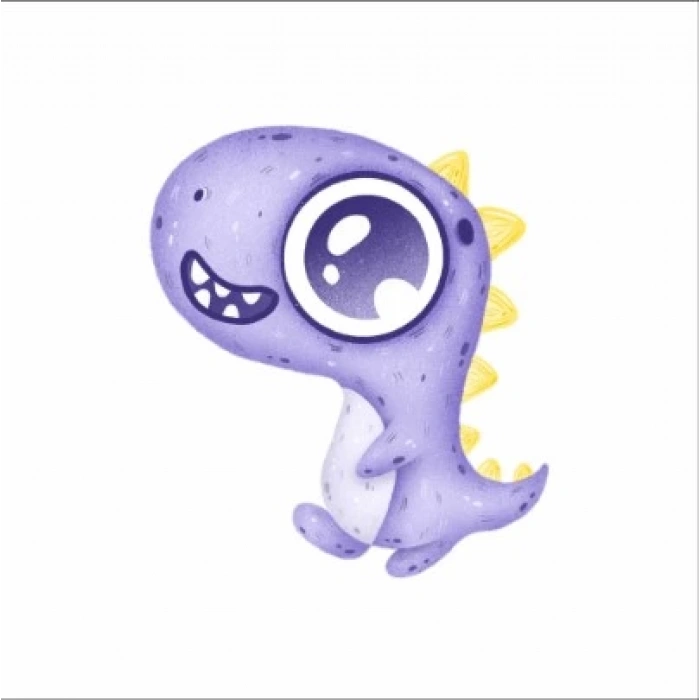 Tatlı Mor Dinozor Stickerı
