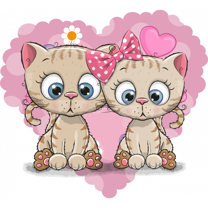 Tatlı Yavru Kediler Duvar Stickerı