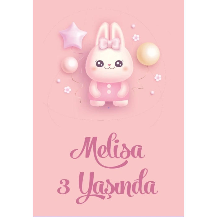 Tavşan Temalı Doğum Günü Afişi 35X50 cm