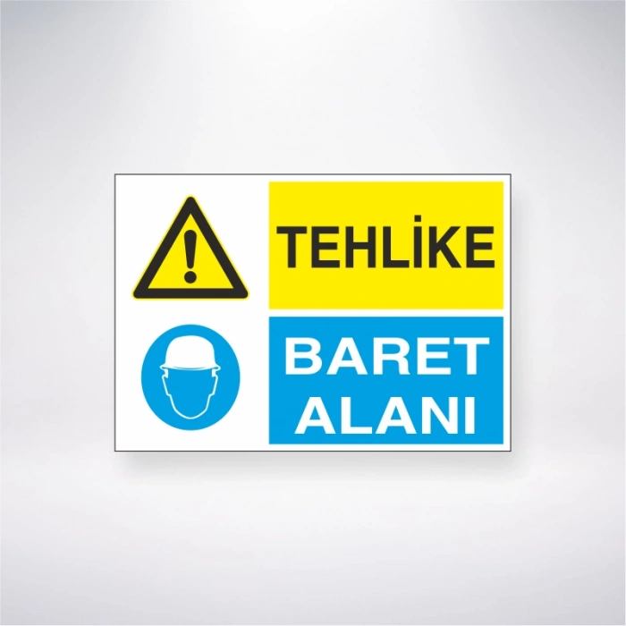 Tehlike Baret Alanı Sticker 20X28 Cm