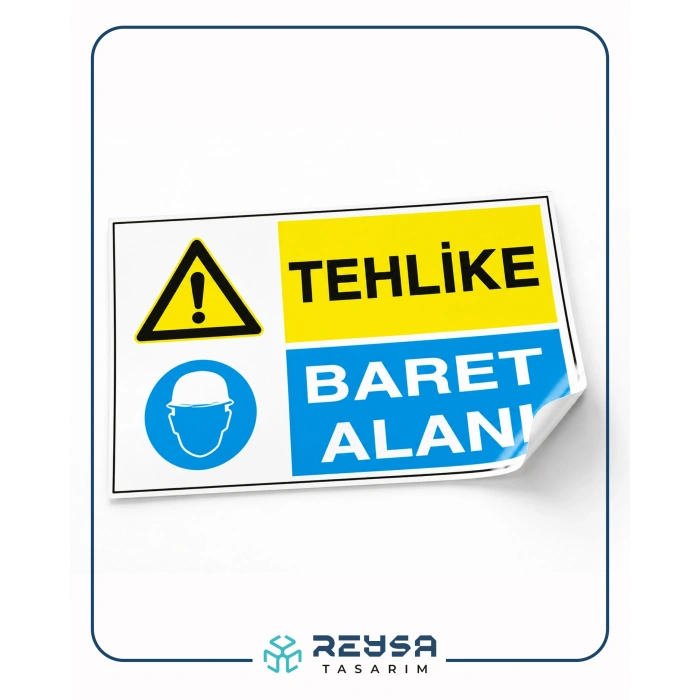 Tehlike Baret Alanı Sticker 20X28 Cm